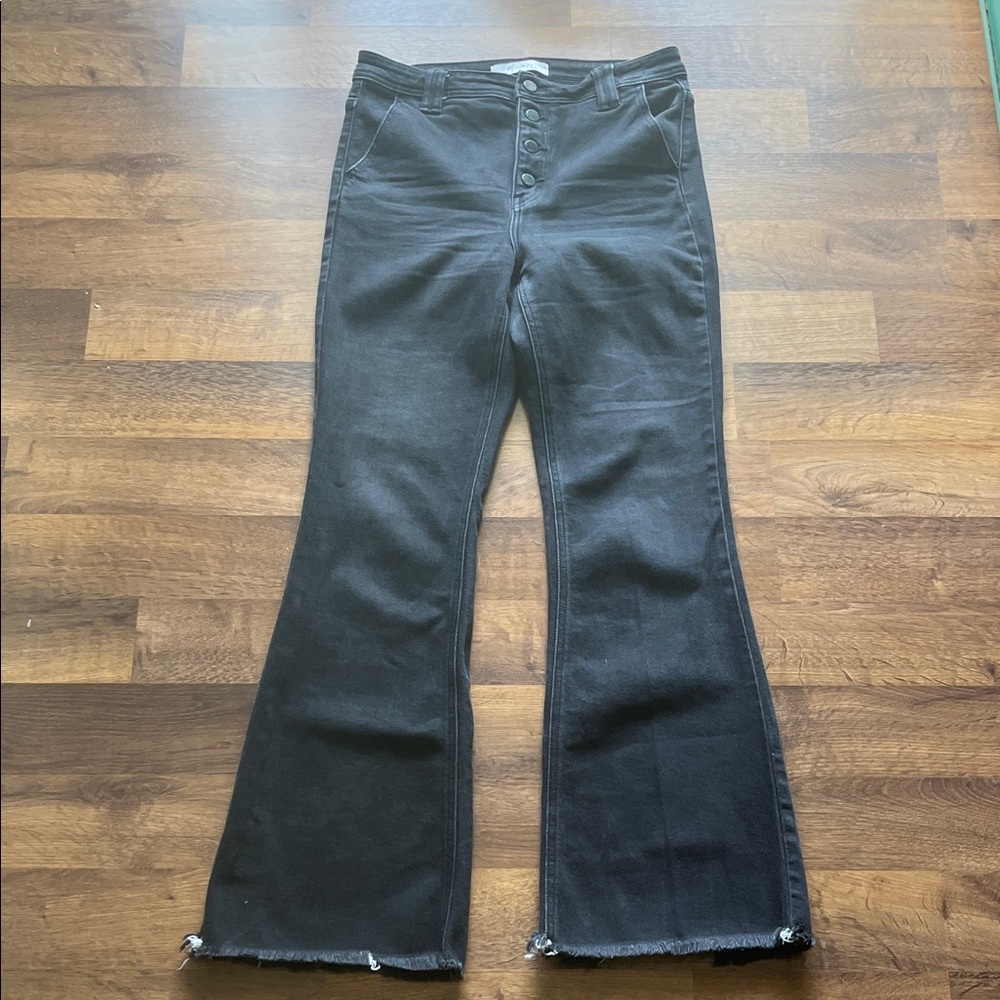 High Rise Black Faded Flare Jeans KanCan Estilo Size 29